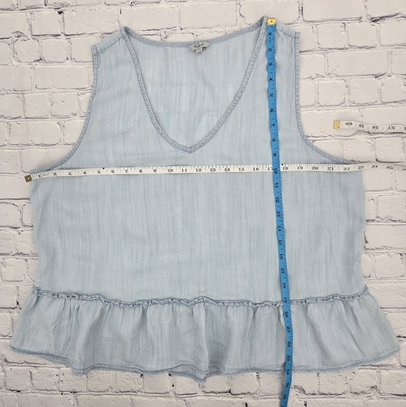 Rails Chambray MIRA Sleeveless Ruffle Hem Top SIZE:XXL - Picture 7 of 7